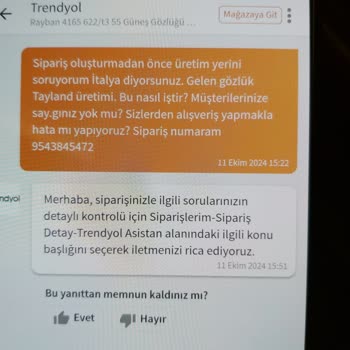 Trendyol'dan Yanlış Bilgilendirme Ve İletişim Sorunları
