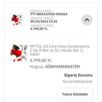 Dunyamarketim.com Kompresör Siparişi Sürekli Erteleniyor Müşteri Mağdur