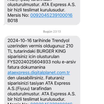 Trendyol Yemek Ve Burger King Sipariş Sorunu