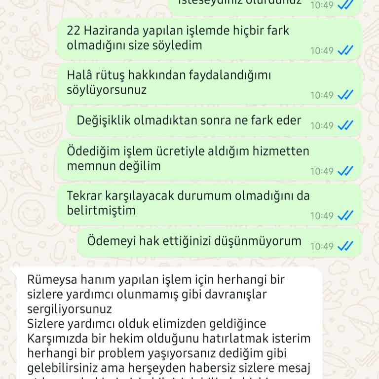 Lazerle Ben Alımında Sonuçsuz Hizmet