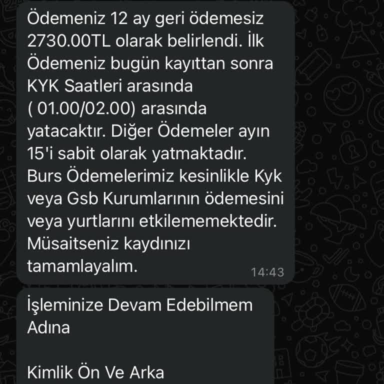 Burs Vaadiyle Kişisel Bilgi Talebi