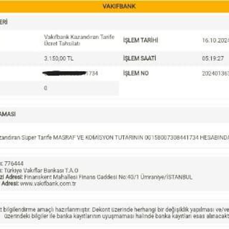 VakıfBank Kredi Kesintisi Ve İade Talebi