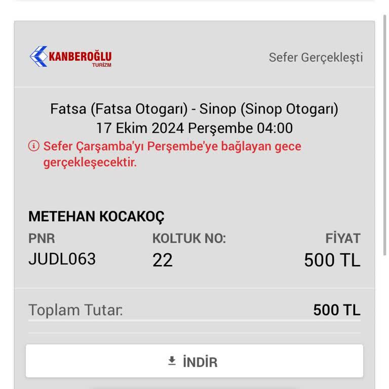 Kanberoğlu Firmasıyla Yaşanan Ulaşım Sorunu