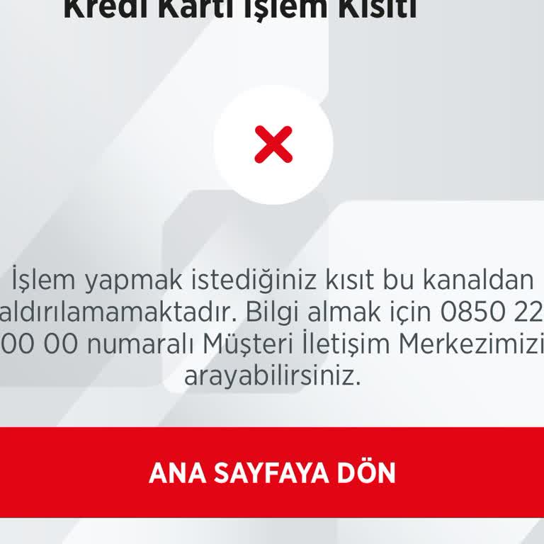 Kredi Kartı Nakit Avans İşlem Kısıtı Sorunu