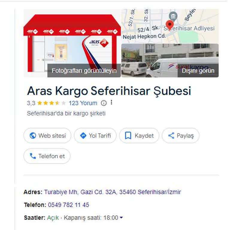 Aras Kargo Seferihisar Şubesi Adrese Teslim Sorunu