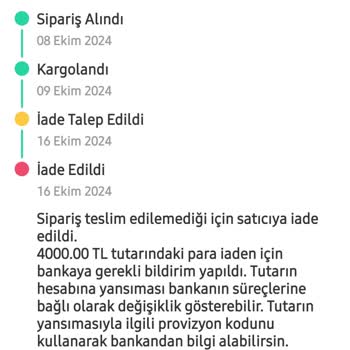 Kargo Kayboldu, Hizmet Bedeli İade Edilmedi