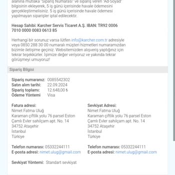Karcher'den Alınan Ürünler Teslim Edilmedi Ve İade Yapılmadı