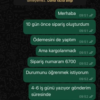 Siparişim Gönderilmedi Ve İletişim Kurulamıyor