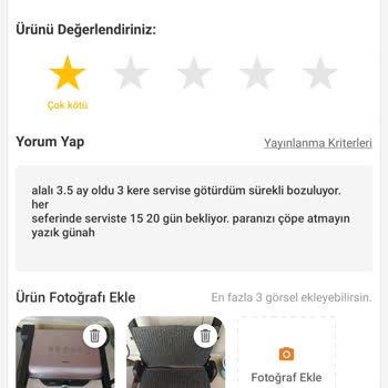 Karaca Züccaciye Tost Makinesi Servis Sürecinde Yaşanan Sorunlar