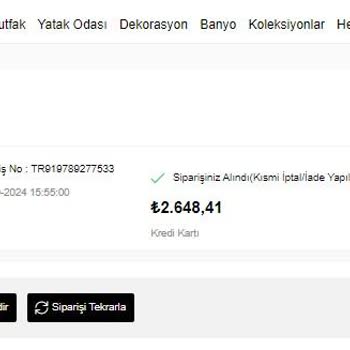 English Home Eksik Ve Yanlış İade İşlemleri