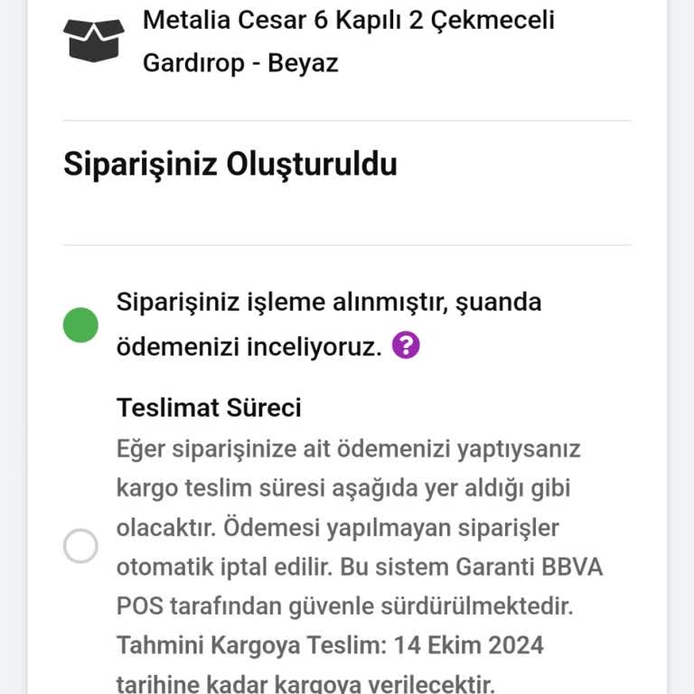 İnegolevim.com'dan Verdiğim Sipariş Halen Hazırlanıyor Olarak Görünüyor!