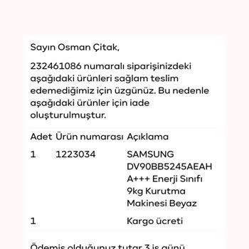 Media Markt'tan Sipariş Kaosu: Kurutma Makinesi Teslim Edilmedi