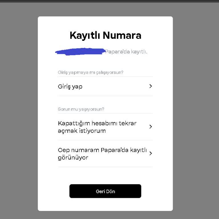 Kendi Numaramla Papara Hesabı Açamama Sorunu Ve Destek Ekibinin Yetersizliği!