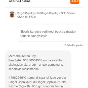 Hepsiburada'dan Aldığım Bal Teslim Edilmiyor