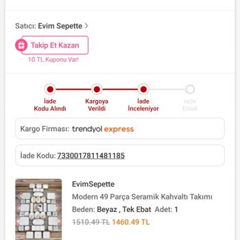 Yanlış Gönderilen Kahvaltı Takımı Ve Geciken İade Süreci