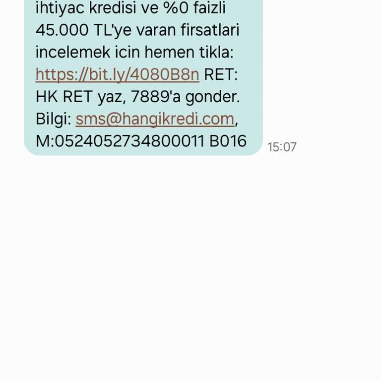 İstenmeyen Kredi Bildirimleri: Rahatsız Edici Mesajlar