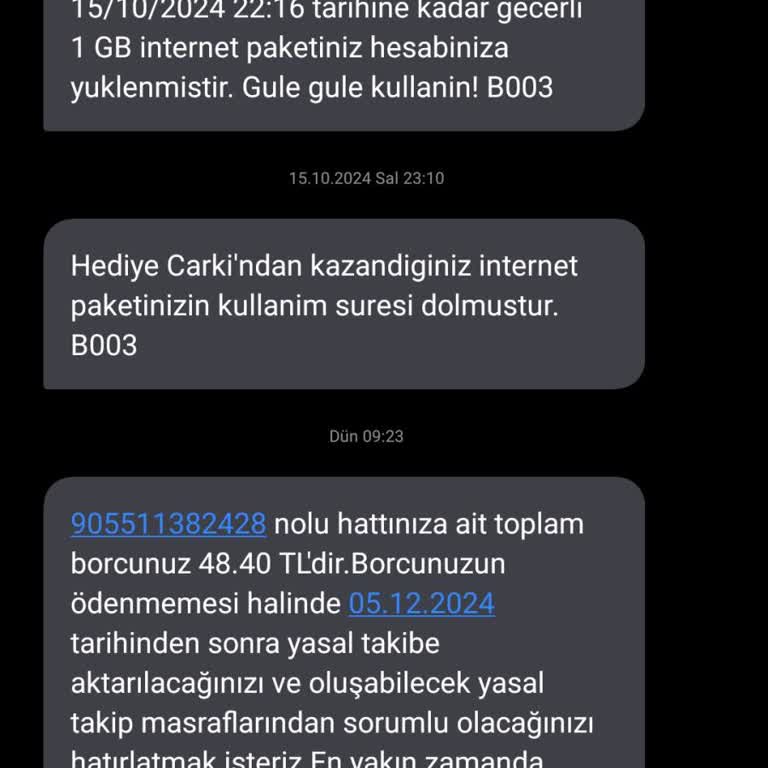 Vodafone'un Görünmeyen Borç Mesajları Ve Yasal Takip Tehdidi