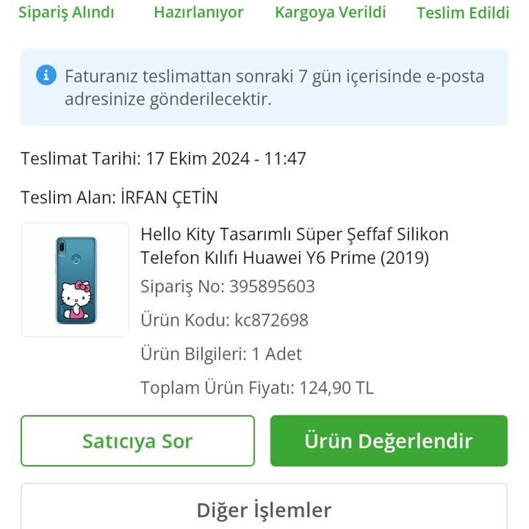Teslim Edilmemiş Sipariş İçin Acil Çözüm Talebi
