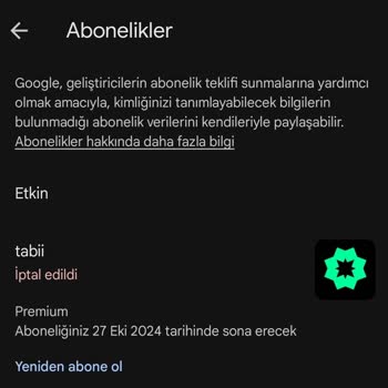 Tabii Uygulamasında Çözülmeyen Premium Abonelik Sorunu