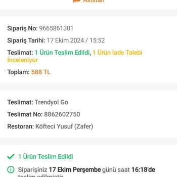 Yanlış Sipariş: Köfte Eksikliği