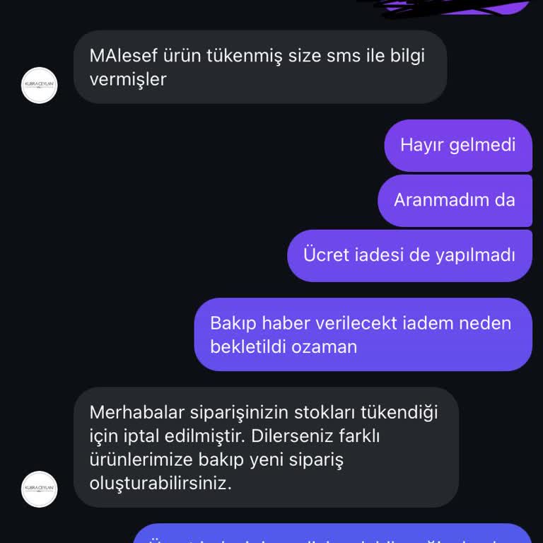Stokta Olmayan Ürün İçin Para İadesi Bekleniyor
