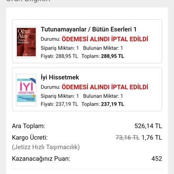 Kitaplar Elime Ulaşmadı, Para İadesi Eksik Yapıldı