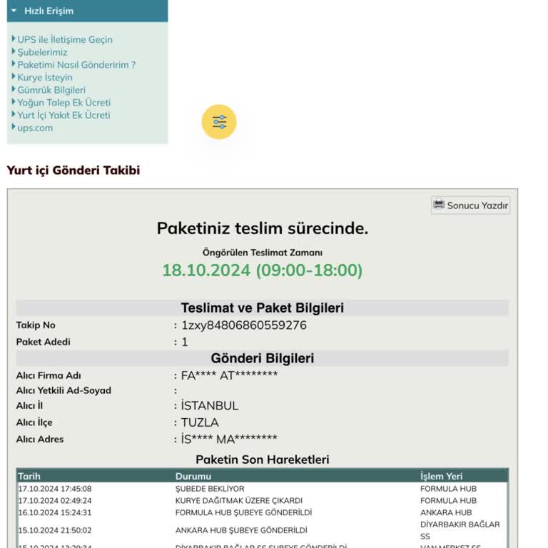 UPS Türkiye Kargo Teslimatında Yaşanan Sorunlar