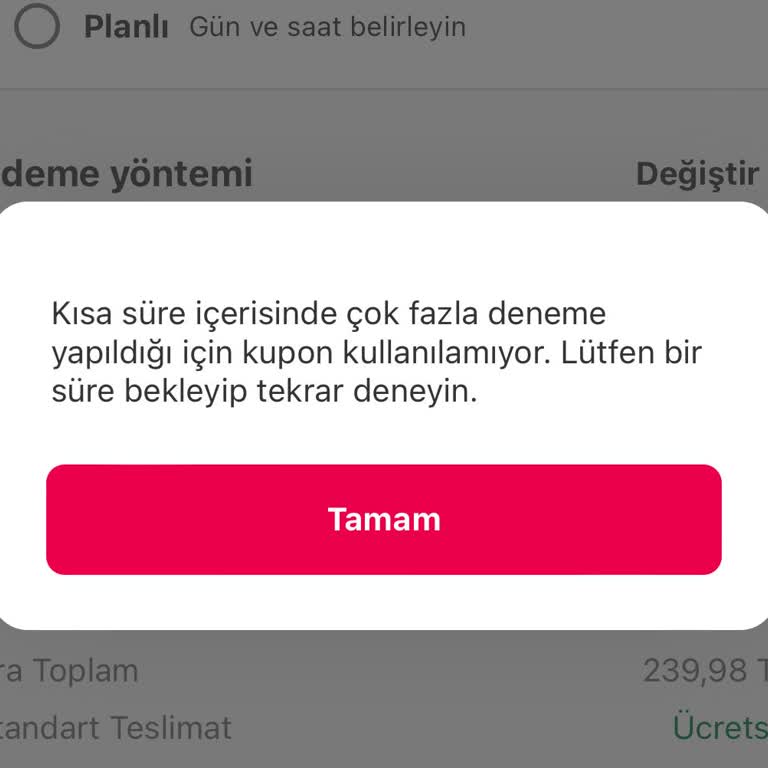 Yemeksepeti Kuponlarıyla Sipariş Verememe Sorunu