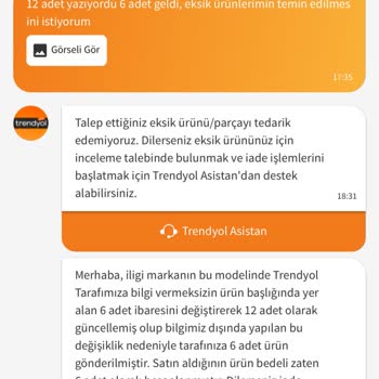 Eksik Ürün Ve Yetersiz Destek
