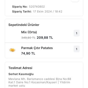 Yanlış Boyutta Pizza Ve İptal Sorunu