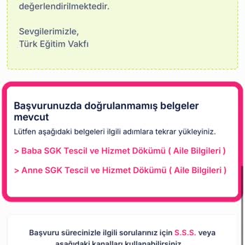 Burs Başvurusu İçin Belge Yükleme Sorunu