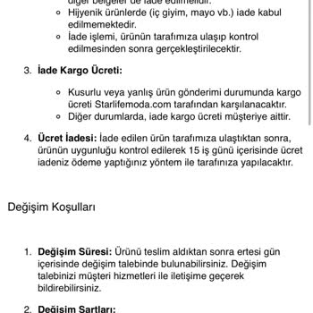 Starlife Moda Sipariş Pişmanlığı