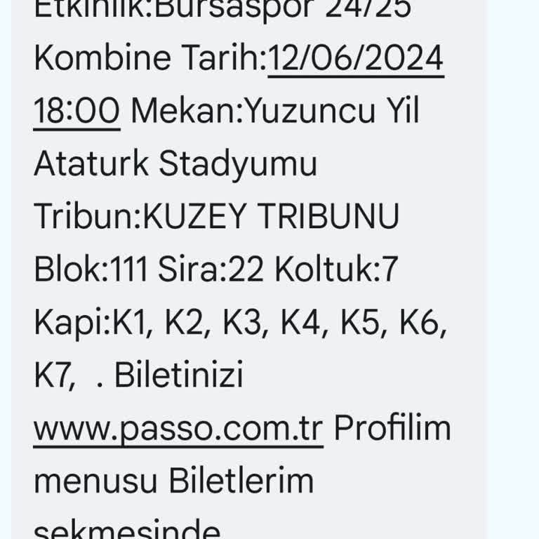 Kombine Biletlerim Passolig'de Görünmüyor