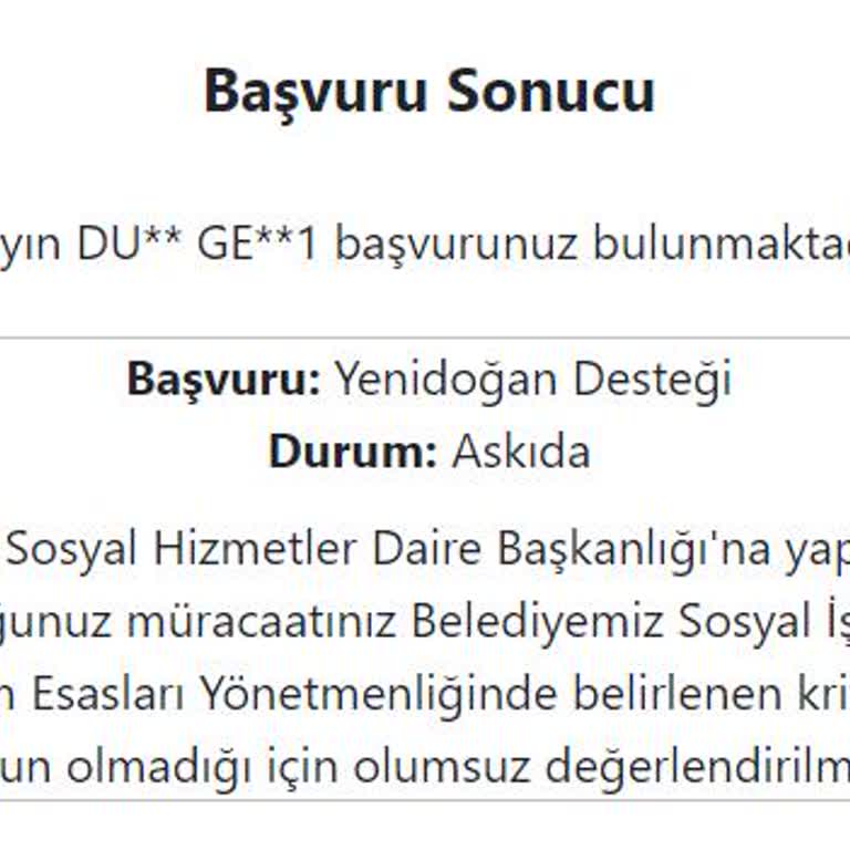 Yenidoğan Desteği Başvurum Askıda: Bilgi Eksikliği Ve Belirsizlik