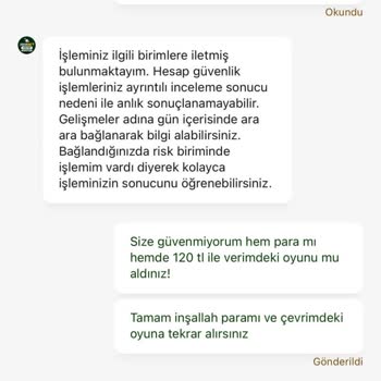 Oyundan Atılma Ve Kayıp Para Sorunu
