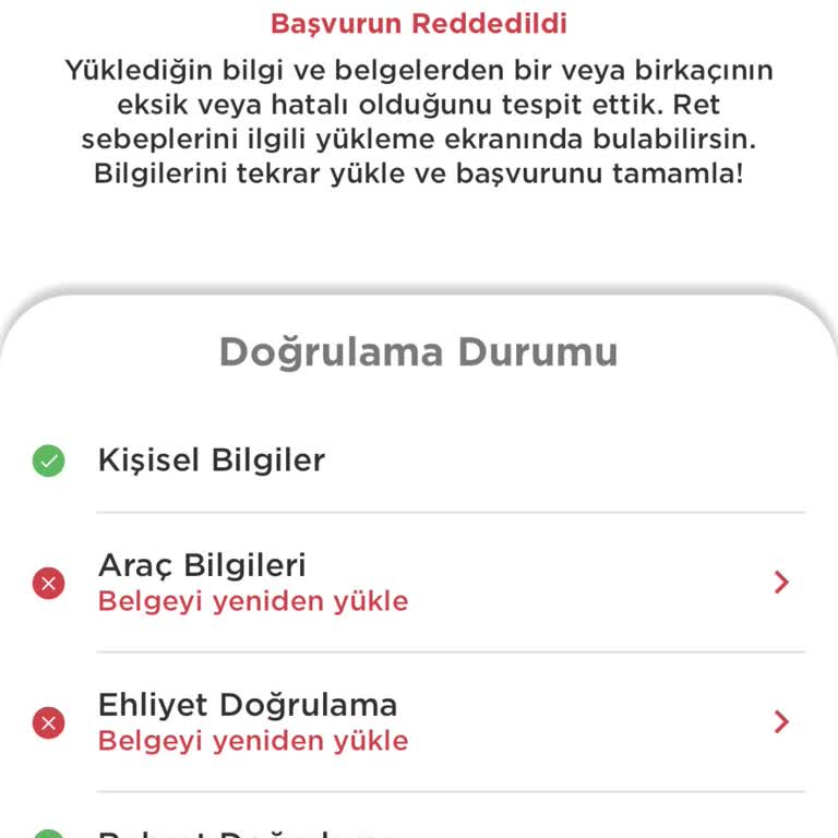 Kuba Space50 Başvuru Sorunu: Ehliyet Ve Araç Bilgileri Doğrulanmıyor