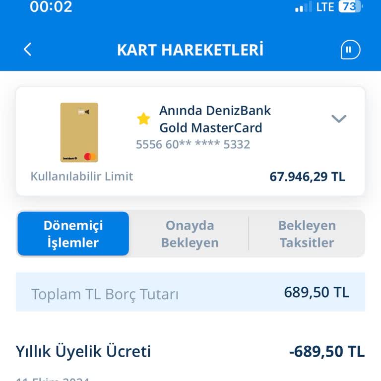 Denizbank Kredi Kartı Aidat Ücreti İadesi Talebi