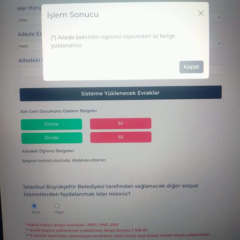 İBB Burs Başvurusunda Belge Yükleme Sorunu