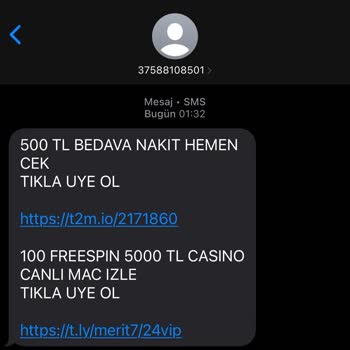 Vodafone Hattıma Gelen Bahis Mesajları