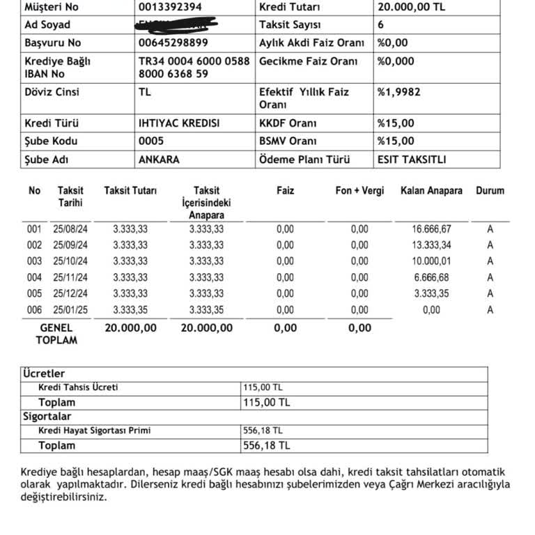 Akbank'tan Kesilen Haksız Sigorta Ücreti