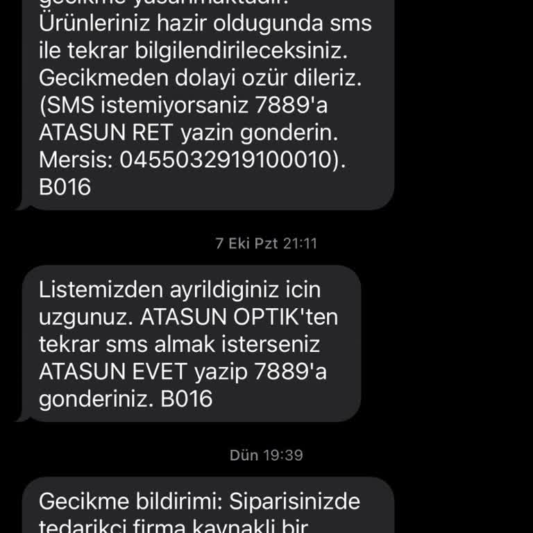 Yasaklı Mesajlar: Atasun Optik'ten Sürekli Gelen Rahatsız Edici Bildirimler
