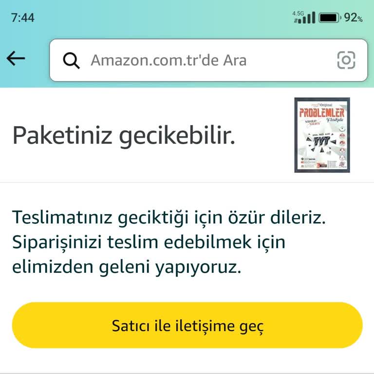 Amazon Kitap Siparişi Gecikmesi