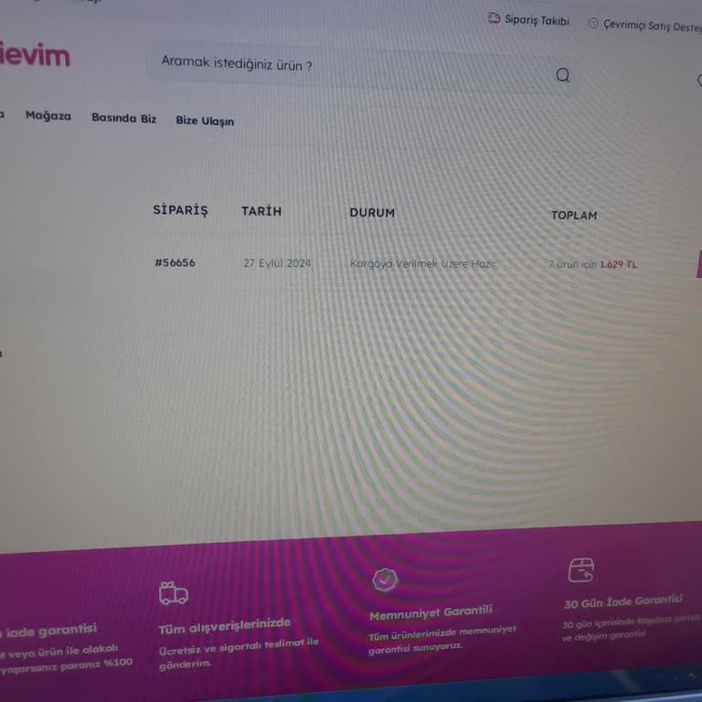 Sipariş Verildi, Ürünler Teslim Edilmedi: Para İadesi Talebi