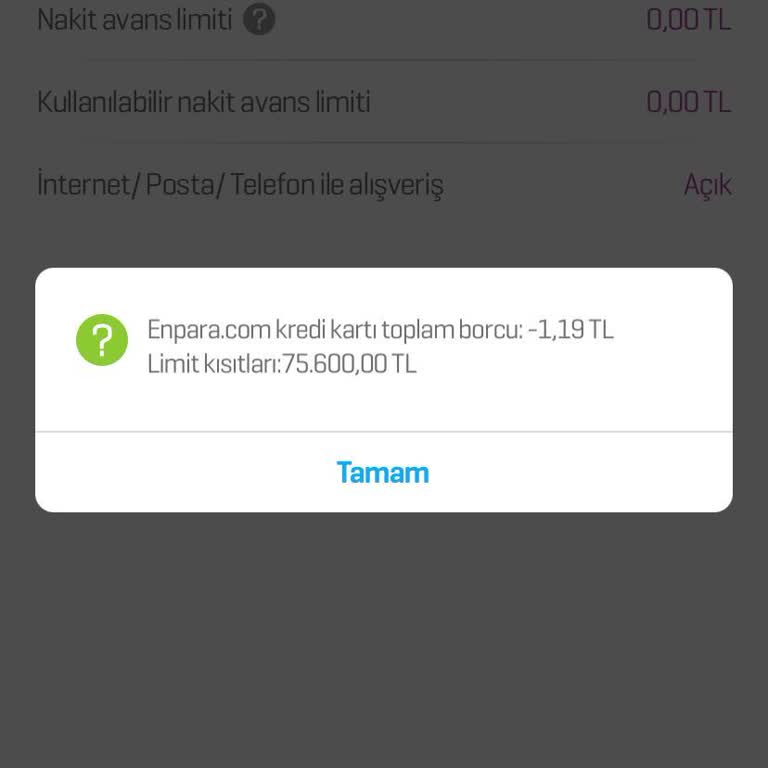 Enpara'da Kredi Kartı Limit Kısıtlaması Sorunu