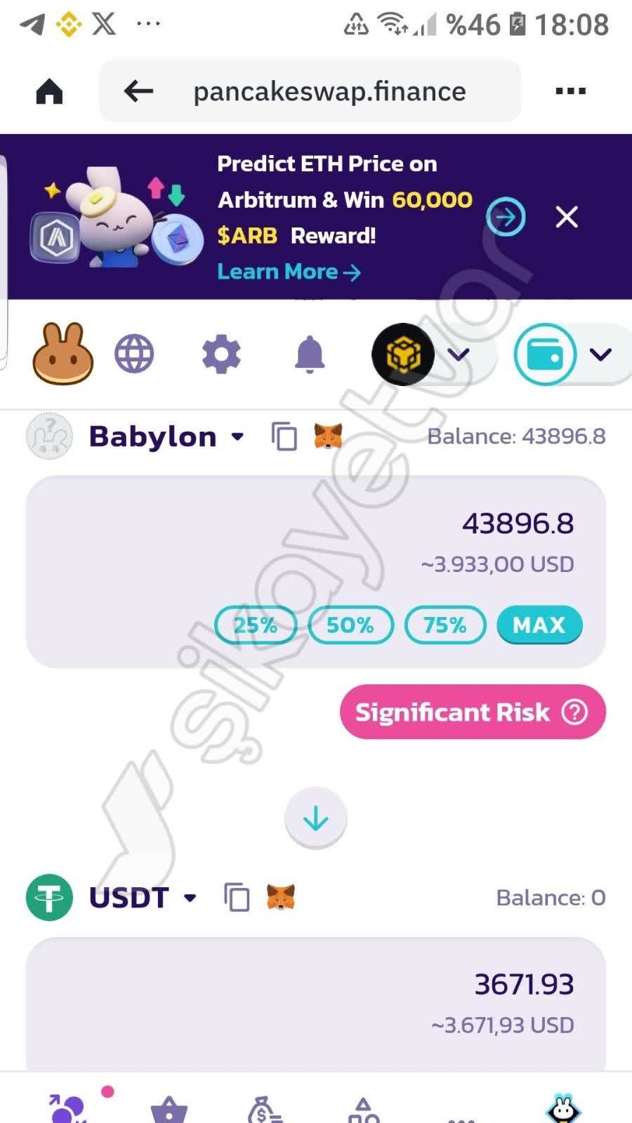 $4000 Worth of Babylon Tokens Transferred Without Permission on Pancakeswap  - Xolvie