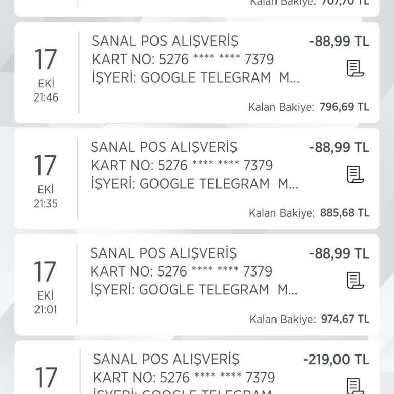 Telegram İzinsiz Çekilen Para İçin Yardım Talebi