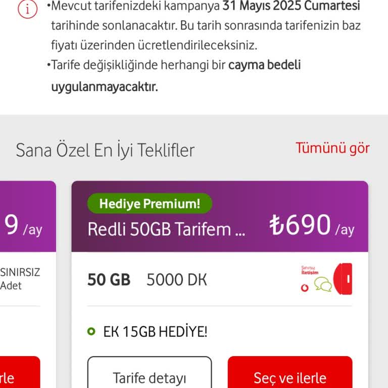 Vodafone'dan Uygun Tarife Beklentisi