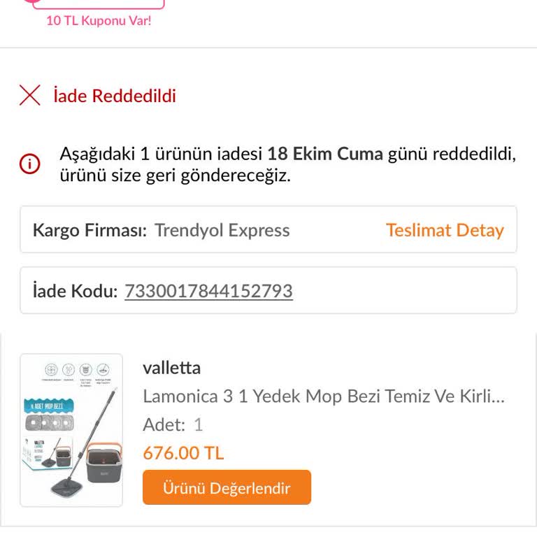 Hızlı Gelen Ürün, Kuru Çıktı Ve İade Sorunu