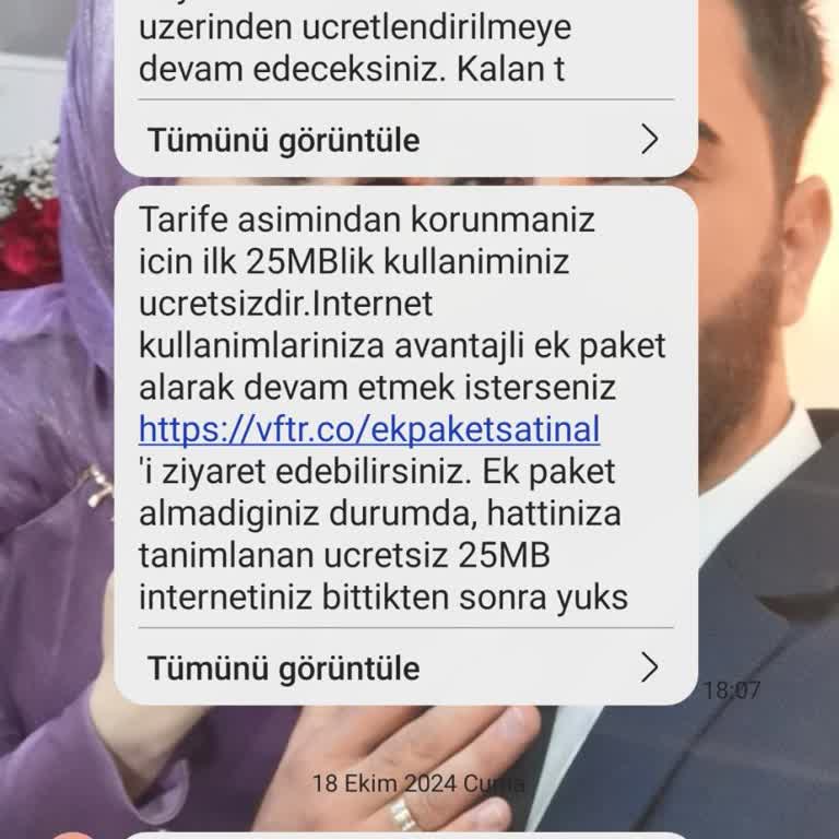 Vodafone Bilgim Dışında Yapılan Paket Tanımlaması