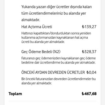 Faturadaki Ek Ücretler Ve Yüksek Geç Ödeme Bedeli